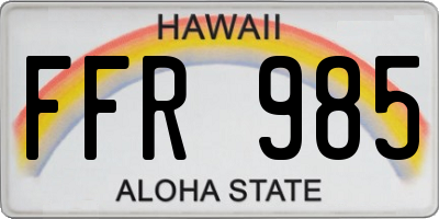 HI license plate FFR985