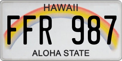 HI license plate FFR987