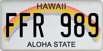 HI license plate FFR989
