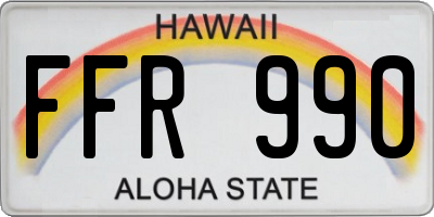 HI license plate FFR990