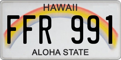 HI license plate FFR991