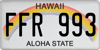 HI license plate FFR993