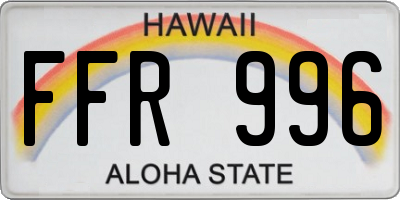 HI license plate FFR996