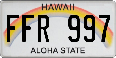 HI license plate FFR997