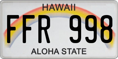 HI license plate FFR998