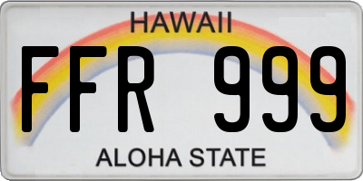 HI license plate FFR999