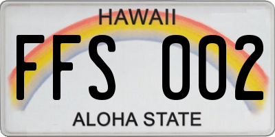 HI license plate FFS002