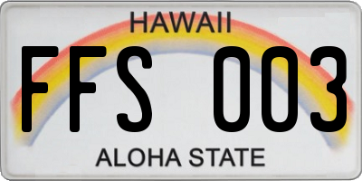 HI license plate FFS003