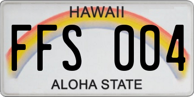 HI license plate FFS004