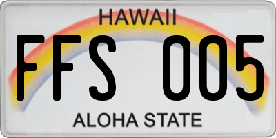 HI license plate FFS005