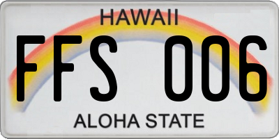 HI license plate FFS006