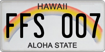 HI license plate FFS007