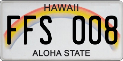 HI license plate FFS008