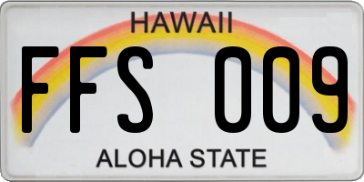 HI license plate FFS009