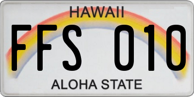 HI license plate FFS010