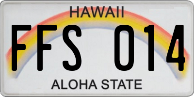 HI license plate FFS014