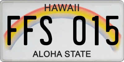 HI license plate FFS015