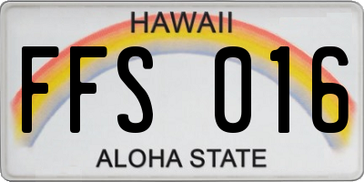 HI license plate FFS016