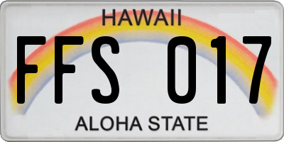HI license plate FFS017