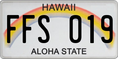 HI license plate FFS019