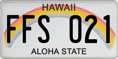 HI license plate FFS021