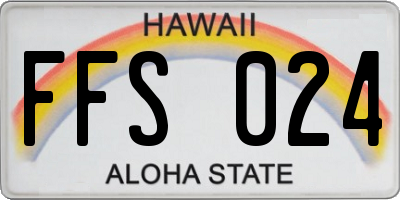 HI license plate FFS024