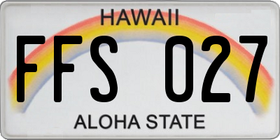 HI license plate FFS027