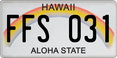HI license plate FFS031
