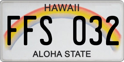 HI license plate FFS032