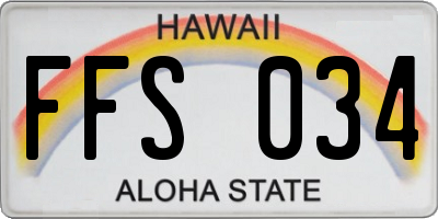 HI license plate FFS034