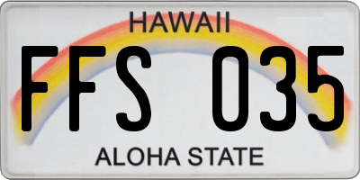 HI license plate FFS035