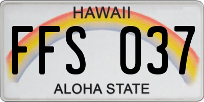 HI license plate FFS037