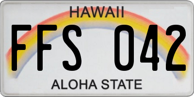 HI license plate FFS042
