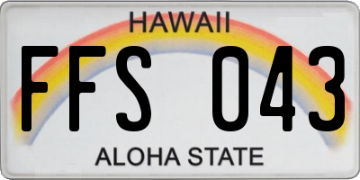 HI license plate FFS043