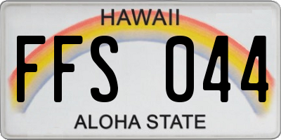 HI license plate FFS044