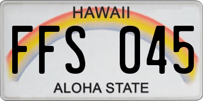 HI license plate FFS045