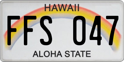 HI license plate FFS047
