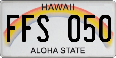 HI license plate FFS050