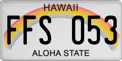 HI license plate FFS053