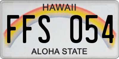 HI license plate FFS054