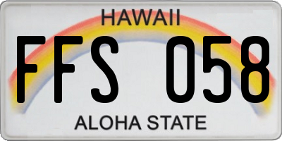 HI license plate FFS058