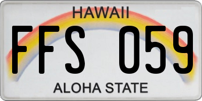 HI license plate FFS059