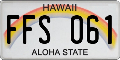 HI license plate FFS061