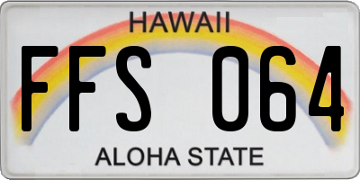 HI license plate FFS064