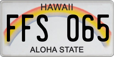 HI license plate FFS065