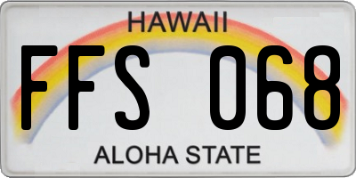 HI license plate FFS068