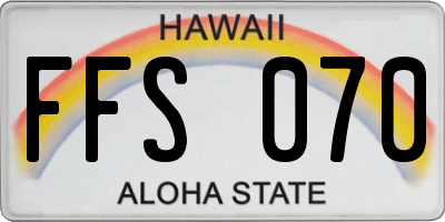 HI license plate FFS070