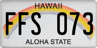 HI license plate FFS073
