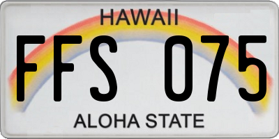 HI license plate FFS075