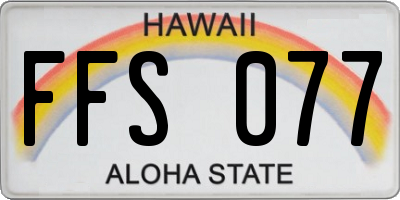HI license plate FFS077